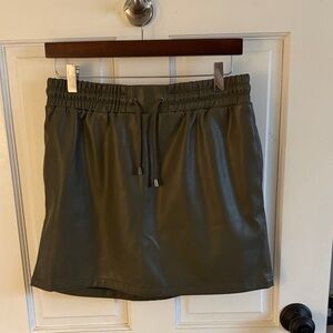 Tinseltown Olive Faux Leather Mini Skirt